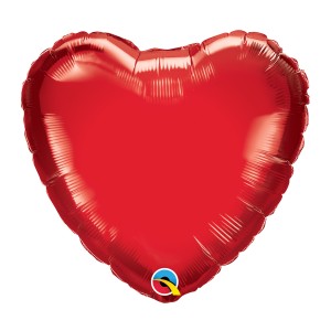 Širdelės formos folijos balionas Raudonas