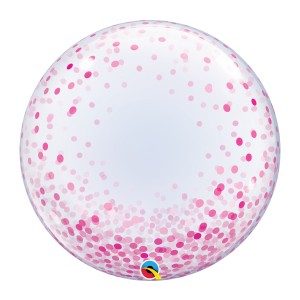 Bubble balionas Rožinis konfeti