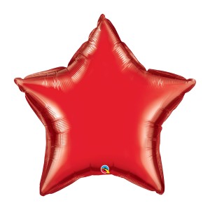 Žvaigdės formos folijos balionas Raudonas