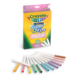 Lengvai nuplaunami pastelinių spalvų flomasteriai, 12 vnt. 