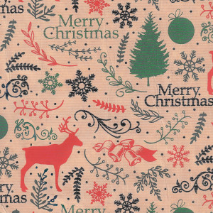 Kalėdinis dovanų popierius KRAFT